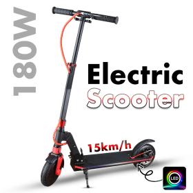 Scooter Trottinette Electrique Pour Adolescents180W 15km/h avec LED RGB 